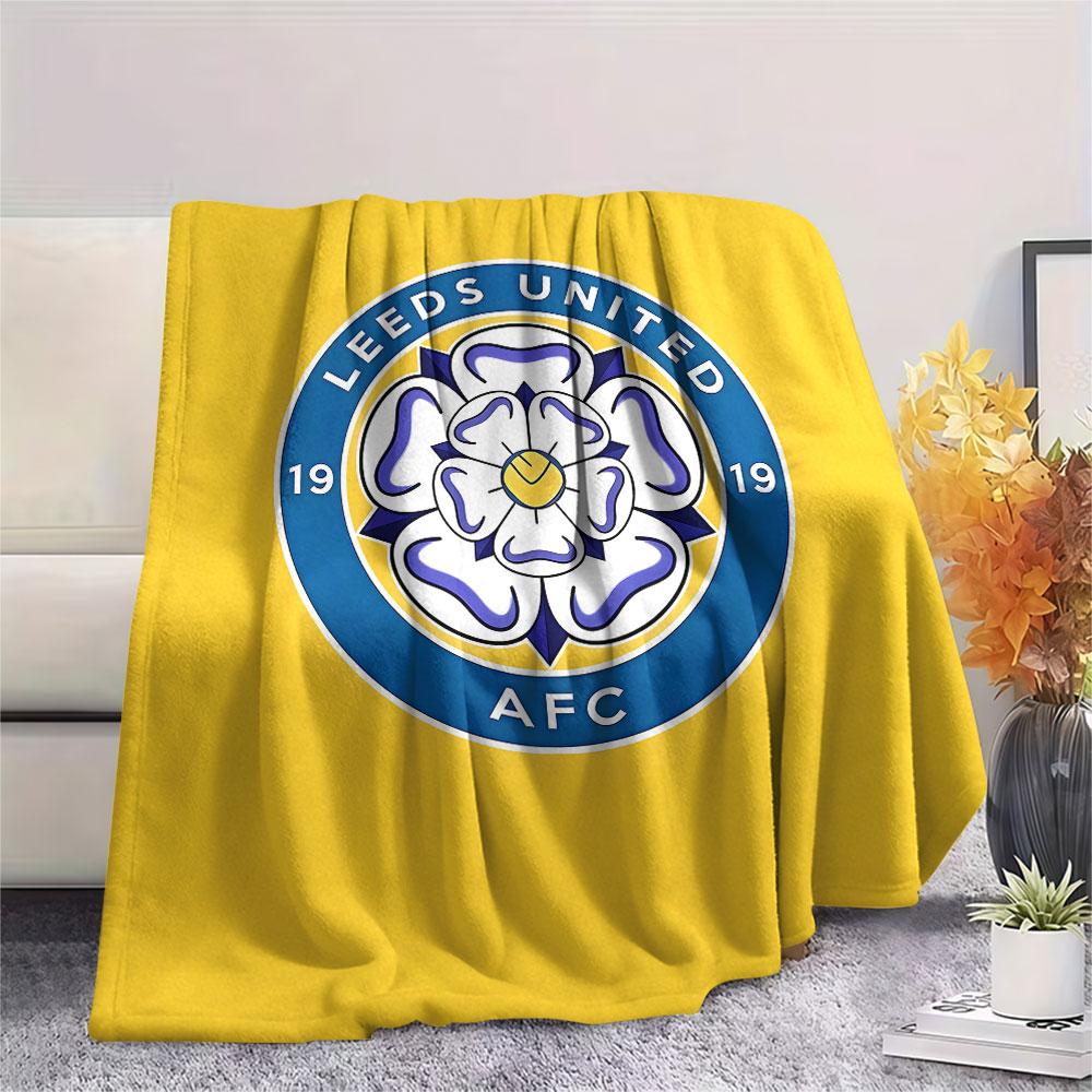 1PC Leeds United Football Club Patterned Flannel Blanket Suitable For All Seasons for Home Decor Warmth and Comfort Gifts Holiday Present