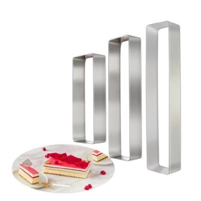 Mousseformen aus Edelstahl, Kuchenwerkzeuge, rechteckige Kuchenherstellungsformen, Backzubehör, französische Backformen, DIY-Backwerkzeuge