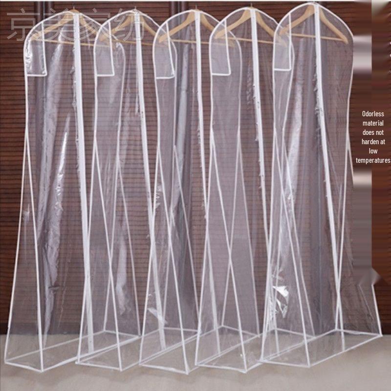 Extra Long Double-Layer Wedding Dress Dust Cover - Large Transparent Hanging Storage Bag