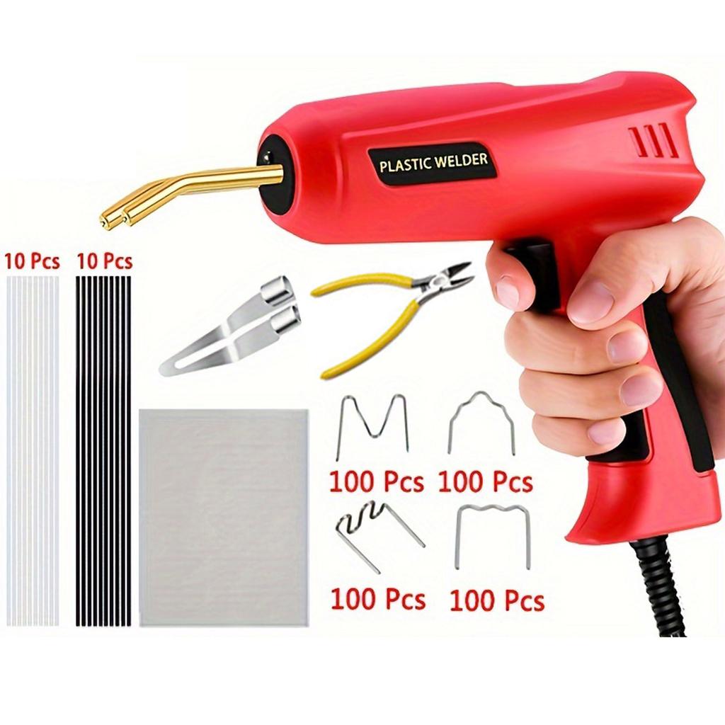 Upgraded 200W Plastic Welder, 2in1 Plastic Welding Kit Plastic Repair Welder Hot Stapler Soldering Gun Car Bumper Plastic Repair