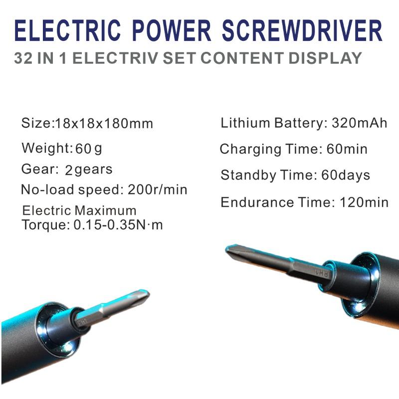 USB Elektrisk Presisjonsskrutrekkersett Multifunksjonelt Demonterings- og Reparasjonsverktøy