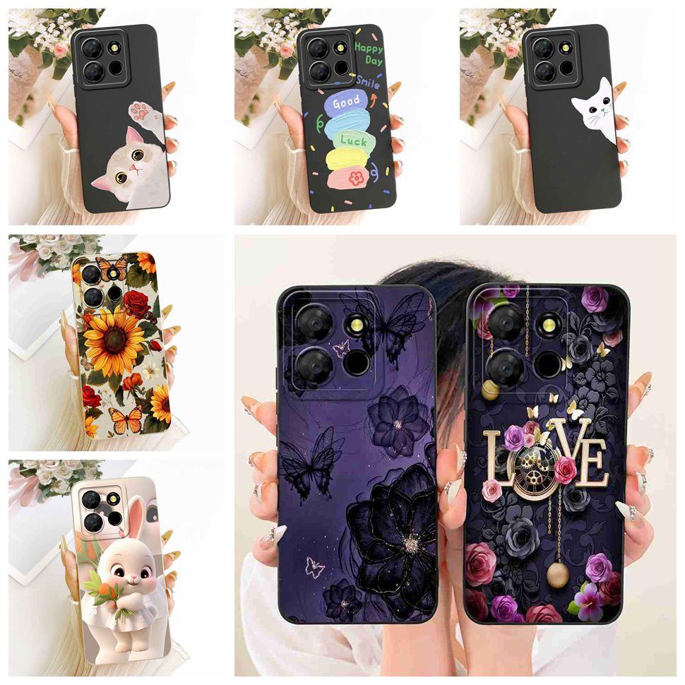 For itel A60 2022 Case Cute Rabbit Sunflower Silicone Soft ShockProof Back Cover For ITEL A 60 A60 ITELA60 Fundas Bumper Capas