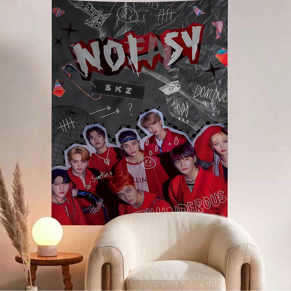 K-kpop Stray Kids Printed Large Wall Tapestry Cheap Hippie Wall Hanging Bohemian Wall Tapestries Mandala Home Decor