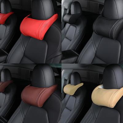 Cuscino da Collo per Auto Morbidezza Ultra Confortevole Pelle Memory Foam Poggiatesta Cuscino Per Guidare Sollievo dal Dolore Compatibile Per 3 X S