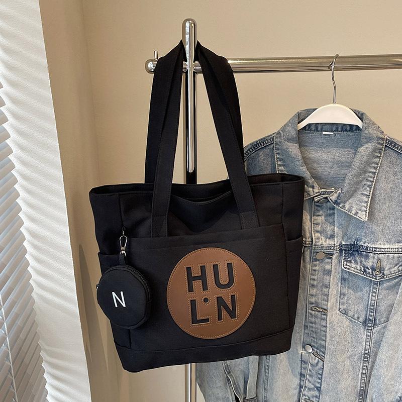 

2025 большая сумка холщовая сумка для поездок на работу на плечо тоут повседневная мода простая сумка для занятий для студента колледжа новая сумка хаки