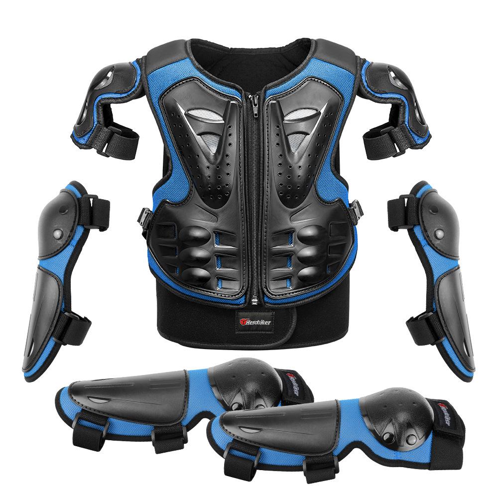 Kids' Mountain Bike & Motorcycle Protective Gear Set: Includes Knee Pads, Elbow Pads, Wrist Guards; Wear-Resistant for Skating, Cycling, and More.