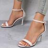 Summer Sexy Stiletto Heel Slides Women Fashion Ankle Buckle Party Dress High Heels Shoes Woman Open Toe Luxury Sandalias Mujer