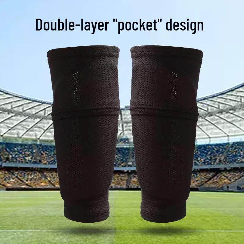 Breathable Football Leg Guards with Mesh and Sweat-Wicking Sock Sleeves