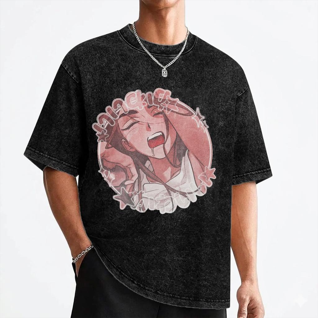 Alien Stages Anime Hyuna T Shirts Washed 100% Cotton High Street T-Shirts Casual Men Women Streetwear Graphic Tees