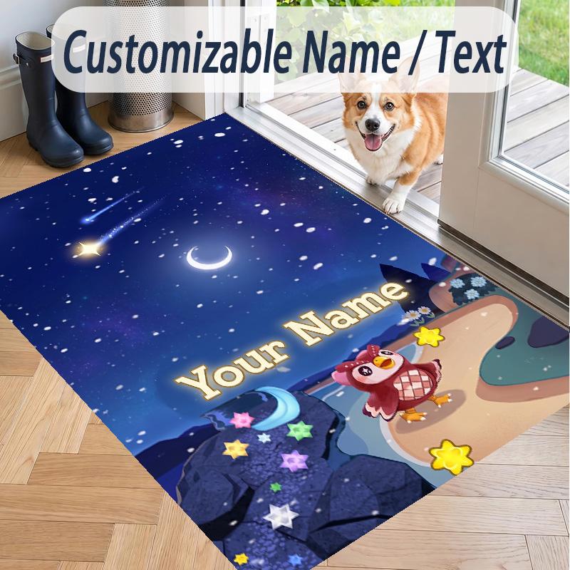 Custom Text Animal Crossing Pattern Floor Rug Soft Indoor Carpet Mat Living Room Bedroom