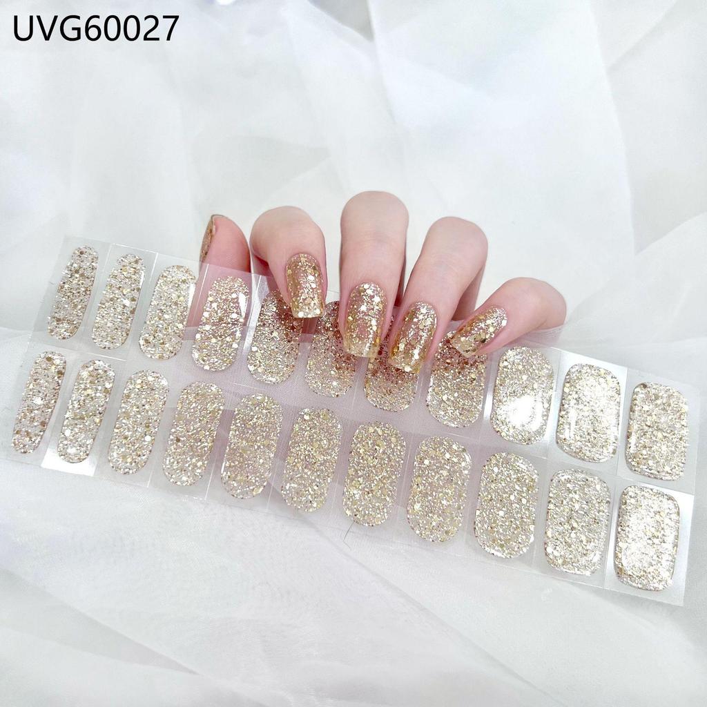 Transparent Nude UV Gel Nail Art Stickers: Semi-Cured, Semi-Baked Manicure Sheets
