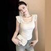 Pure desire style Spice Girl lotus leaf edge small flying sleeve short sleeve T-shirt women's summer new Korean slim waist short top