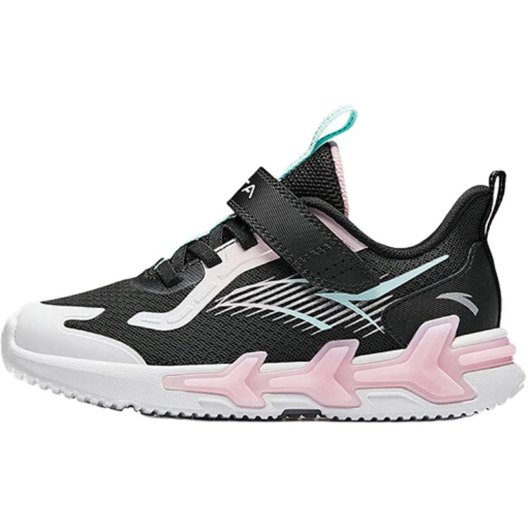 Anta Kids Bow Speed Trendy Sports Non-Slip Durable Low-Top Running Shoes Kids Sneaker Black White A22449969-2