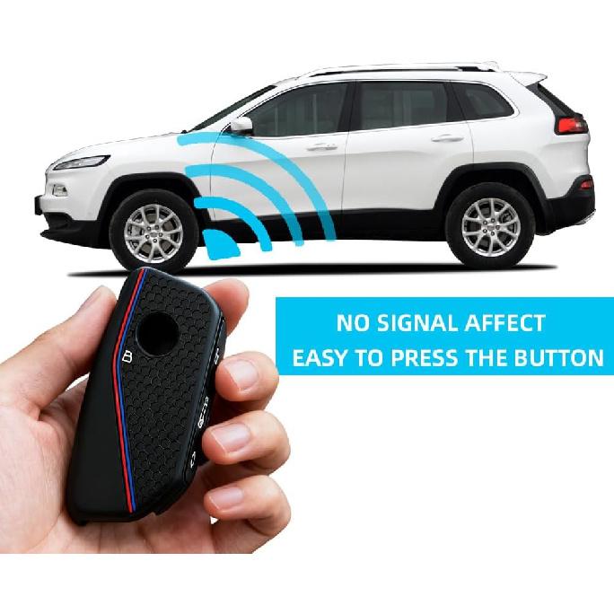 2PCS Key Fob Cover Compatible with BMW X1 Msport X2 X5 G05 M60i X5M X6 X7 740i X3 M50 540i 2024 2025 2026 Protector Silicone Case with Little Lanyard