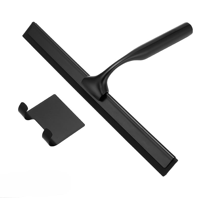 

Универсальный скребок для душа, силиконовый скребок, ручка из нержавеющей стали, стеклоочиститель для зеркал в ванной, автомобильный скребок чёрный