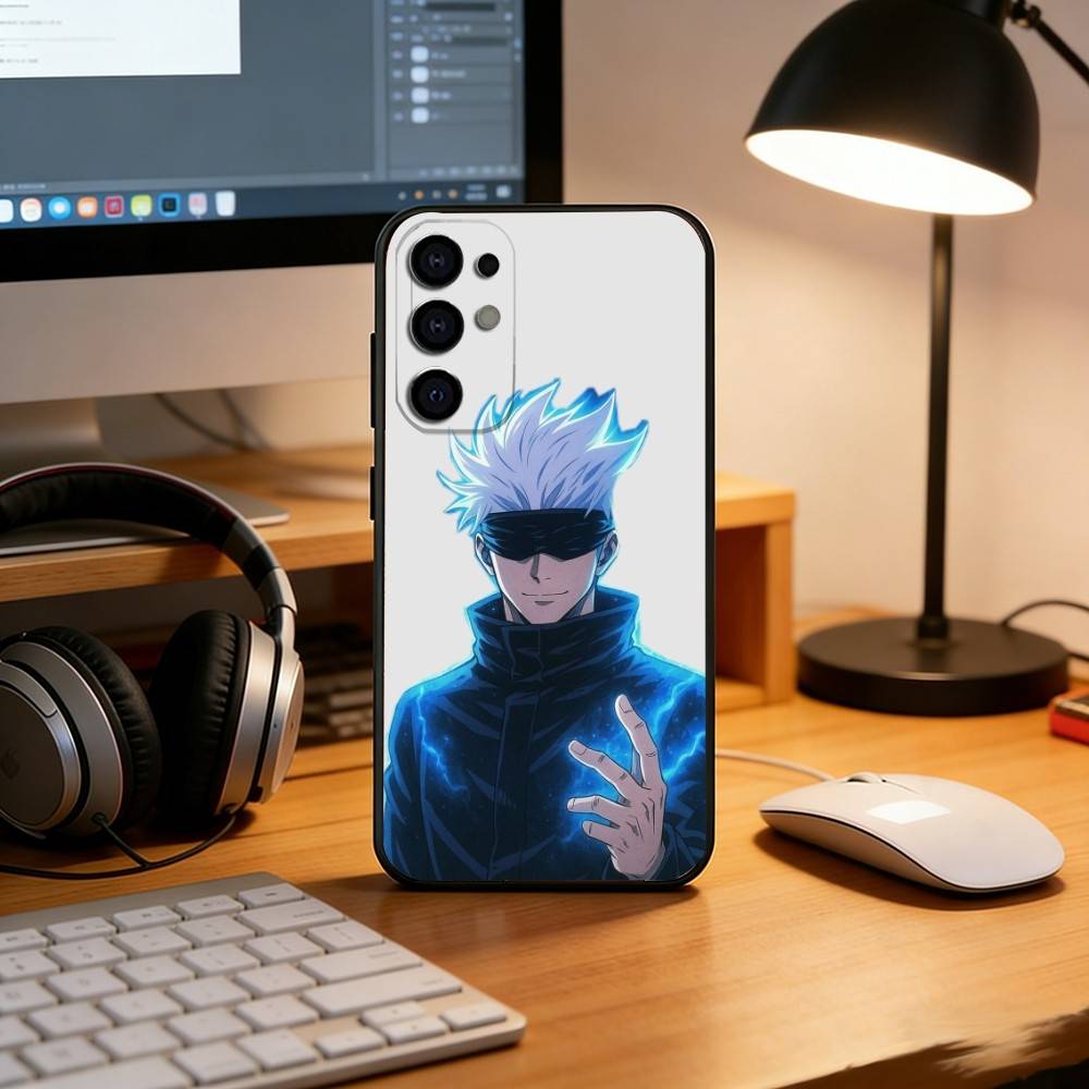 Anime J-Jujutsu Kaisen S-Satoru Gojo Phone Case Black Silicone Soft For Samsung S25,S24,S21,S22,S23,S30,Ultra,S20,Plus,Fe,Lite
