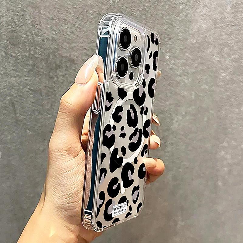 Leopard Print Clear Transparent Cover For iPhone 16 16E 15 11 13 12 14 Pro XSMax XR X 15 7 8 Plus SE 2022 Phone Cases