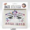 Multicolor Face Sticker and Sticker Set with Sparkling Rhinestones
