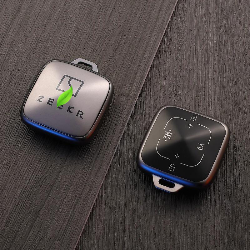 Voor Geely Zeekr 001 7X X 007 009 Leren Auto Afstandsbediening Sleuteletui Sleutelhouder Fob Nfc Bluetooth Metaal Slimme Sleutel Sleutelhanger Accessoires