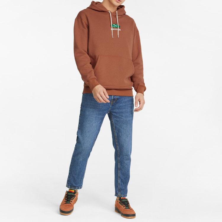 Puma X Butter Goods Letter Logo Solid Color Hoodie Men Tops Brown 534057-87