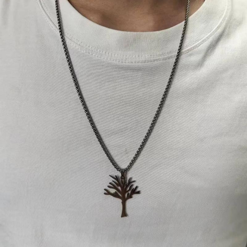 Silver High-quality Stainless Steel Tree of Life Pendant Necklace