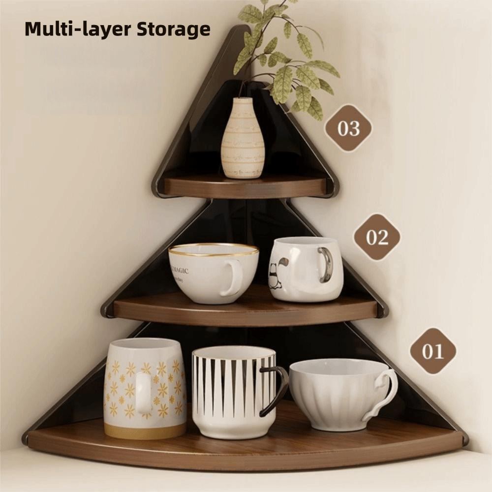 Wooden Table Corner Display Shelf Acrylic Cup Storage Rack Practical Mug Organizer  Office