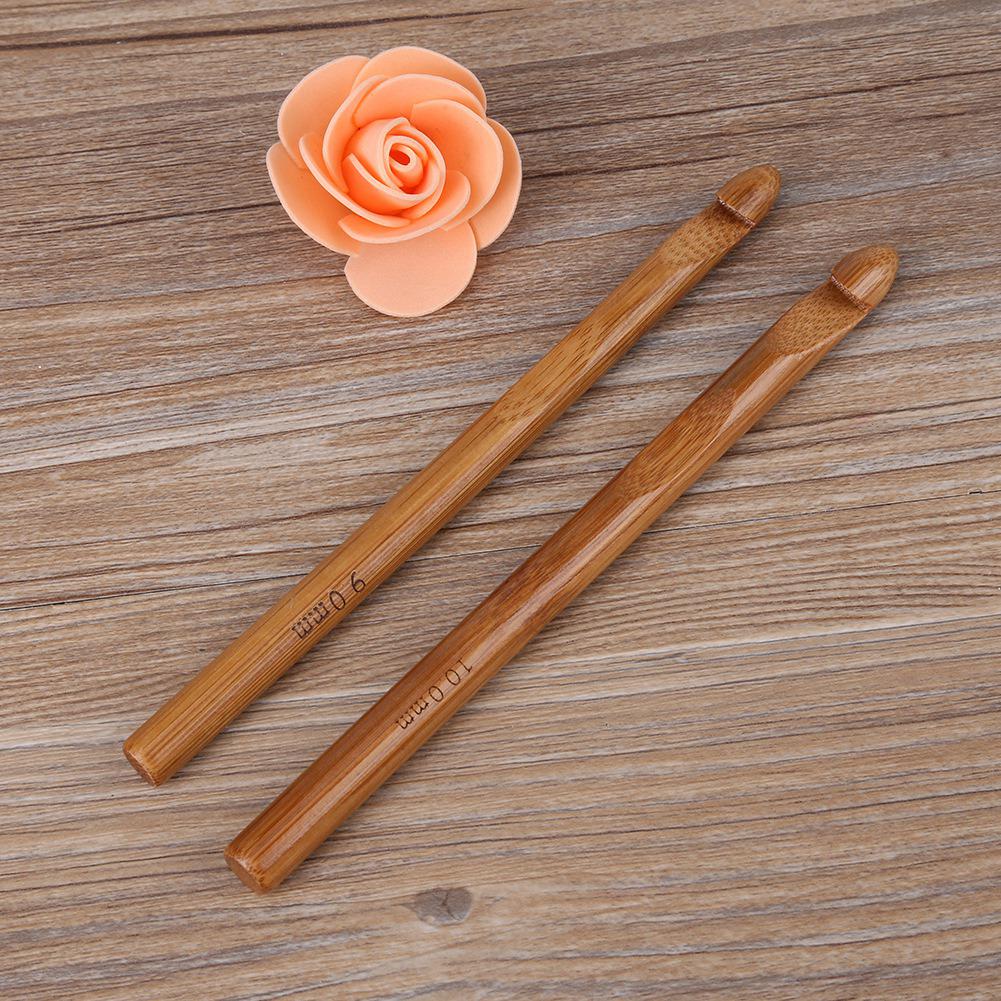 12pcs Set Carbonized Bamboo Knitting Needle Set Crochet Hooks Sweater Needles Yarn Weaving Tool