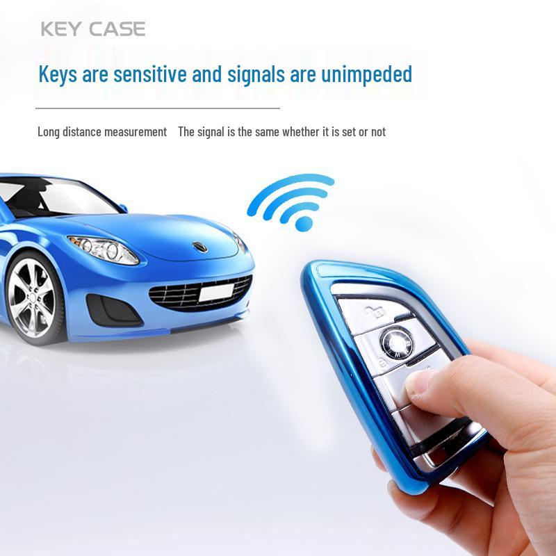 TPU Electroplated Soft Rubber Key Case for BMW Blade 7 Series, X1, X5, X6.
