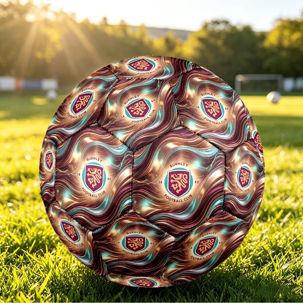 Burnley FootballPrinted Size 5 Soccer Ball, Anti Slip Adult Match Football Souvenir for Football Fans
