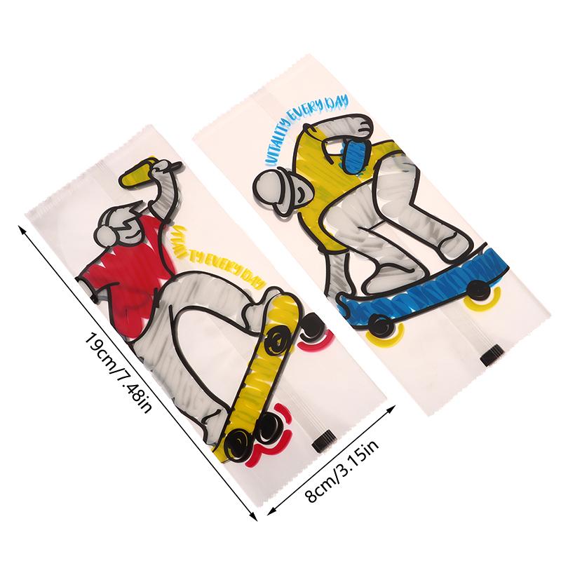 100Pcs Plastic Machine Sealing Ice Cream Bag Disposable Fridge Frozen Ice Cream Wrappers Diy Homemade Popsicle Packaging Bags