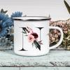 Alphabet Blumen A-Z Vintage Emaille Kaffee Tee Tassen Urlaub Camping Getränke Saft Bier Tassen Zuhause Büro Milch Tasse Geburtstagsgeschenke