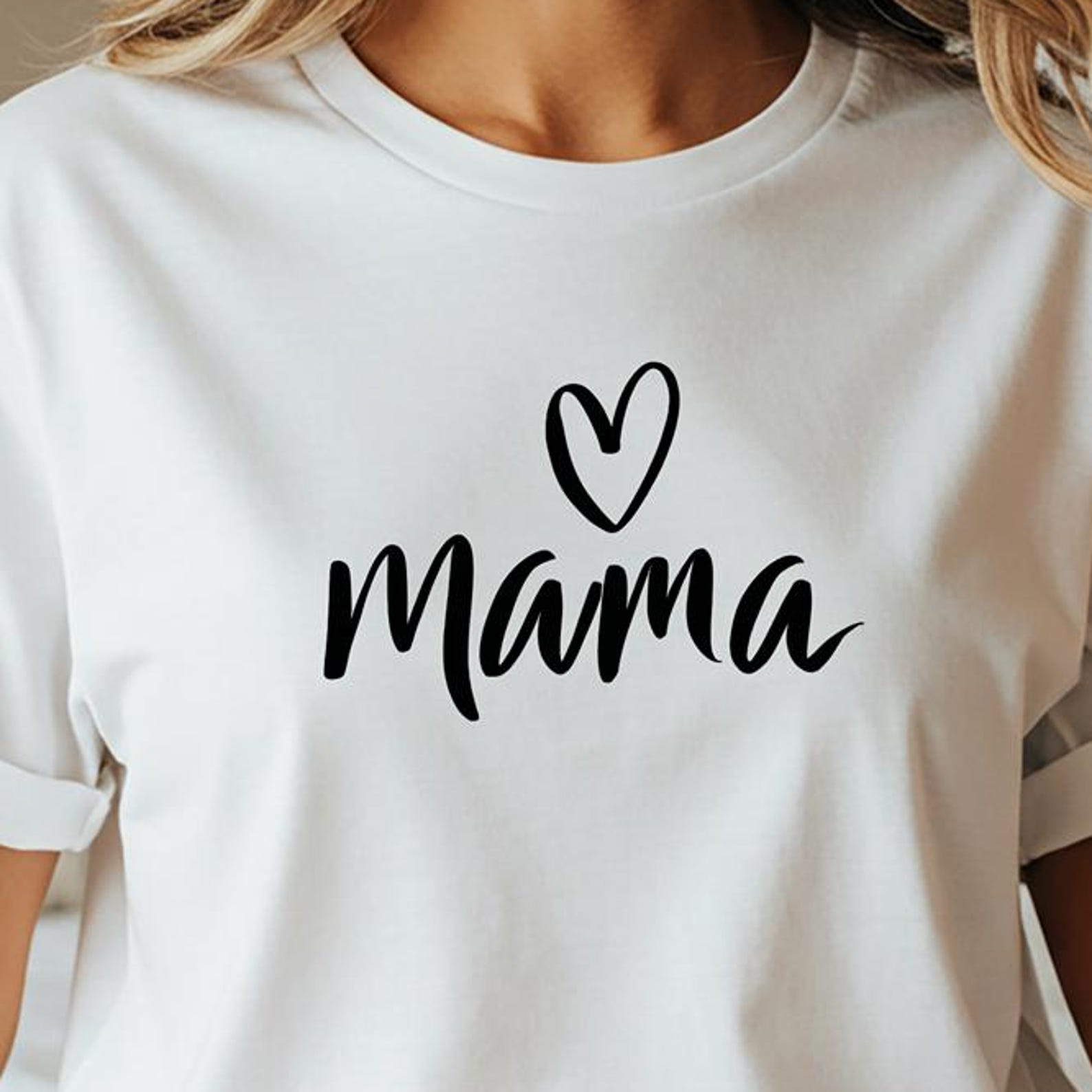 Mama T Shirt, Cute Mom Shirt with Heart, Minimalist Mom Graphic Tee, Mother s Day Gift for Mom, Mama Love Shirt S
