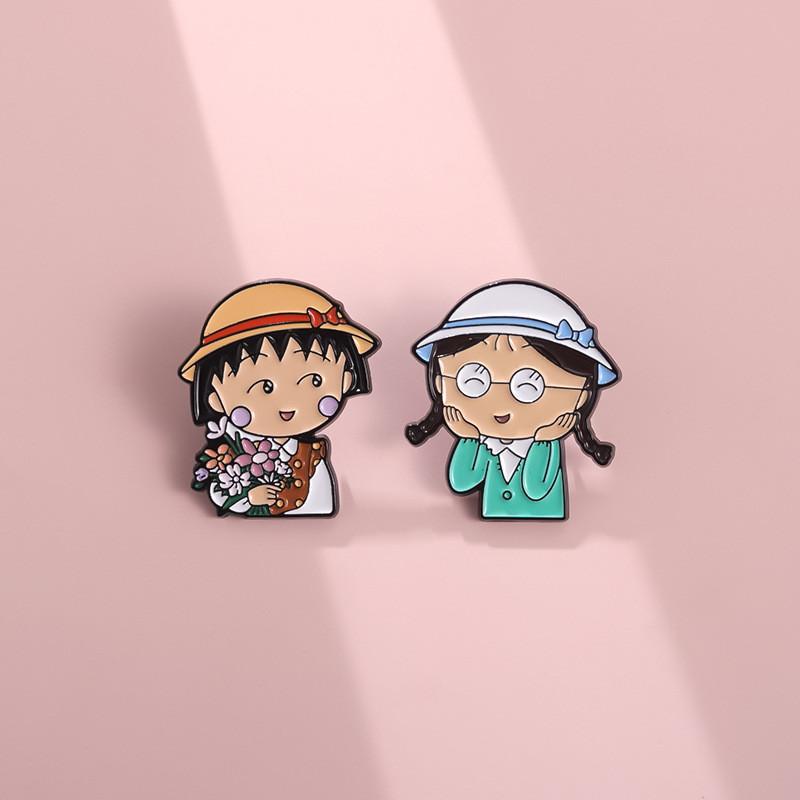 Animation Cartoon Delightful Badge Brooch With Lovely Girl Shape For Memorable Fashion Statement