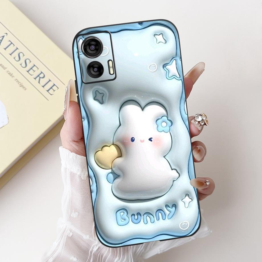 Pour Motorola Edge 30 Lite 30 Neo 30Pro 4G 5G Edge+ 2022 Coque Arrière en Silicone Souple Fundas Panda Lapin Fleur Mignon