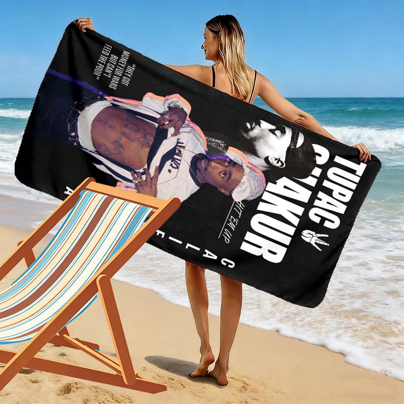 Legacy Tupac: Iconic Spirit Beach Towel Outdoor Camping Soft Quick-drying Swim Towel Swim Seaside Travel and Vacation Towels Fashion Beach