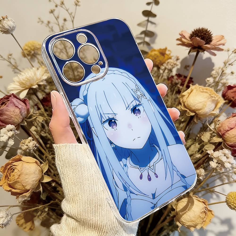 

ReZero Emilia Чехол для телефона для iPhone 17 16 15 14 13 12 11 Mini Pro Max Plus Прозрачная крышка iPhone12PROMAX