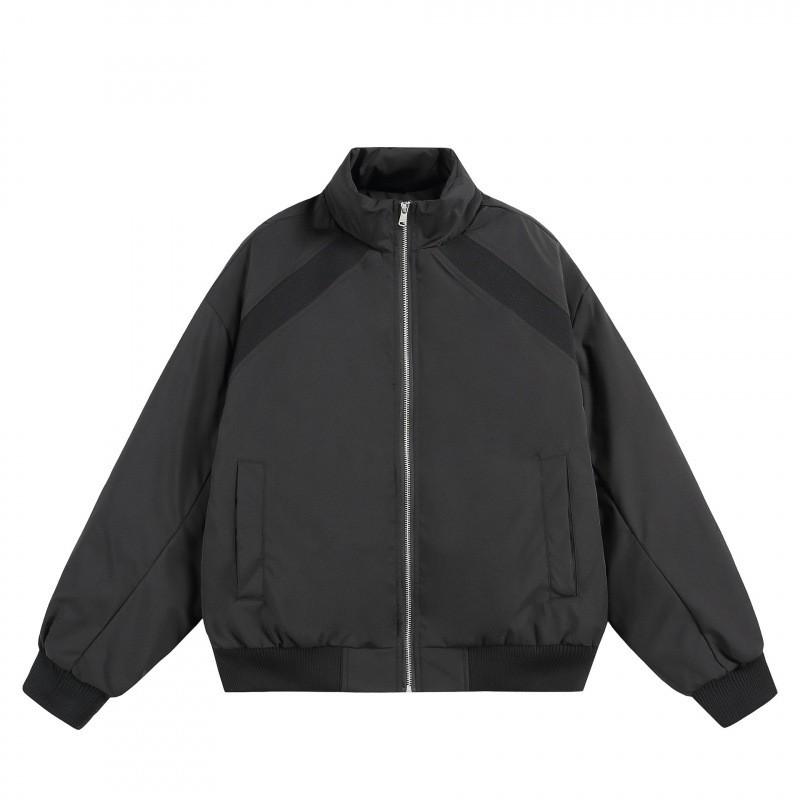 Winter Oversized Cotton Puffer Jacket Men Women Warm Thick Box Fit Stand Collar Casual Outerwear In Gray Black Purple
