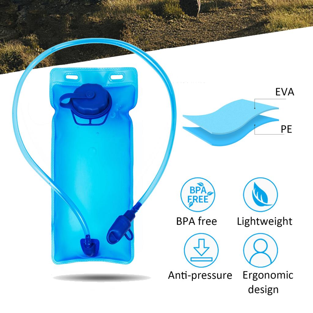 2L Sports Water Bladder TPU Drinking Bag Portable Water Bladder Storage Bag BPA Free For Climbing Riding Marathon Cross-Rally