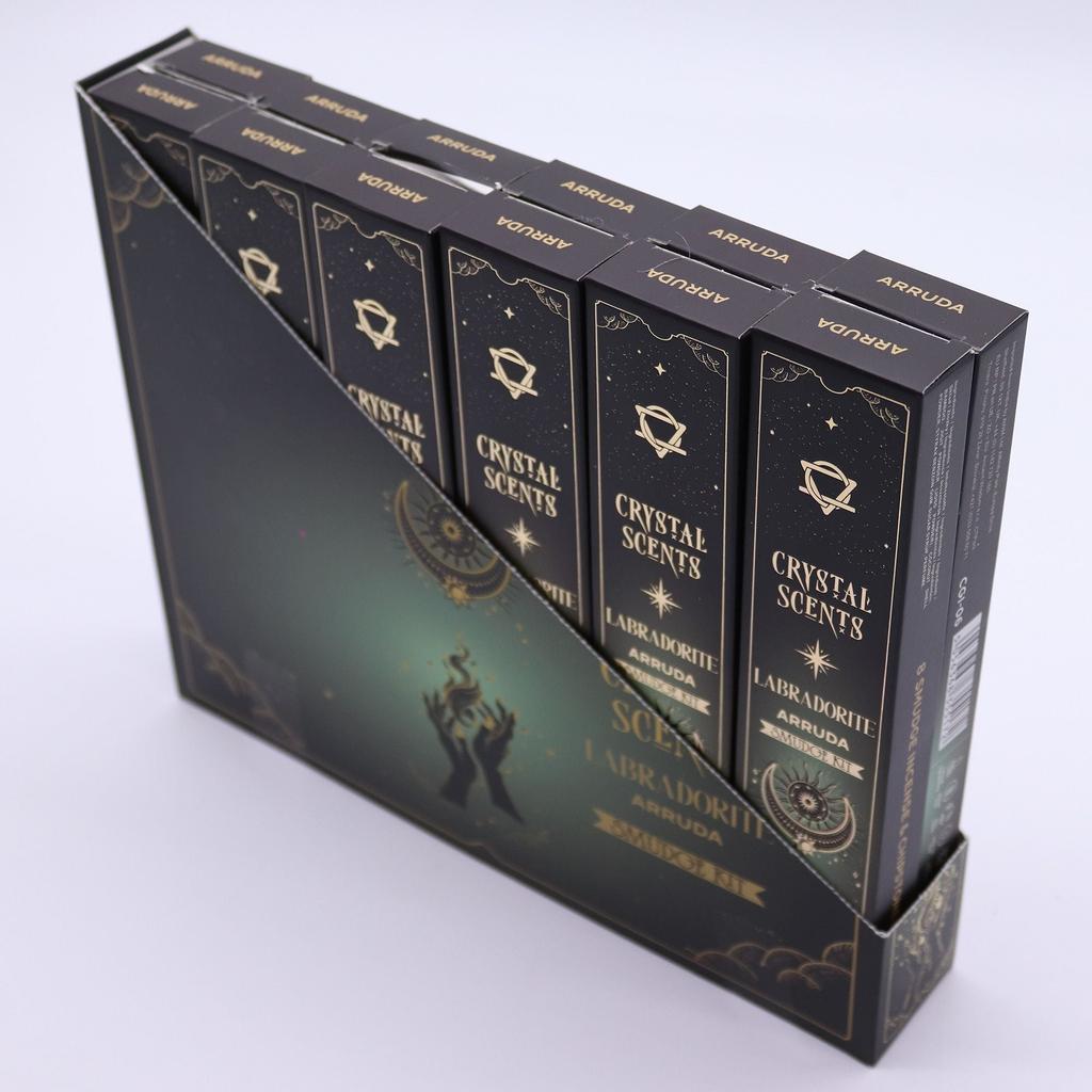 6x Labradorit Kristall Räucherstäbchen – Arruda