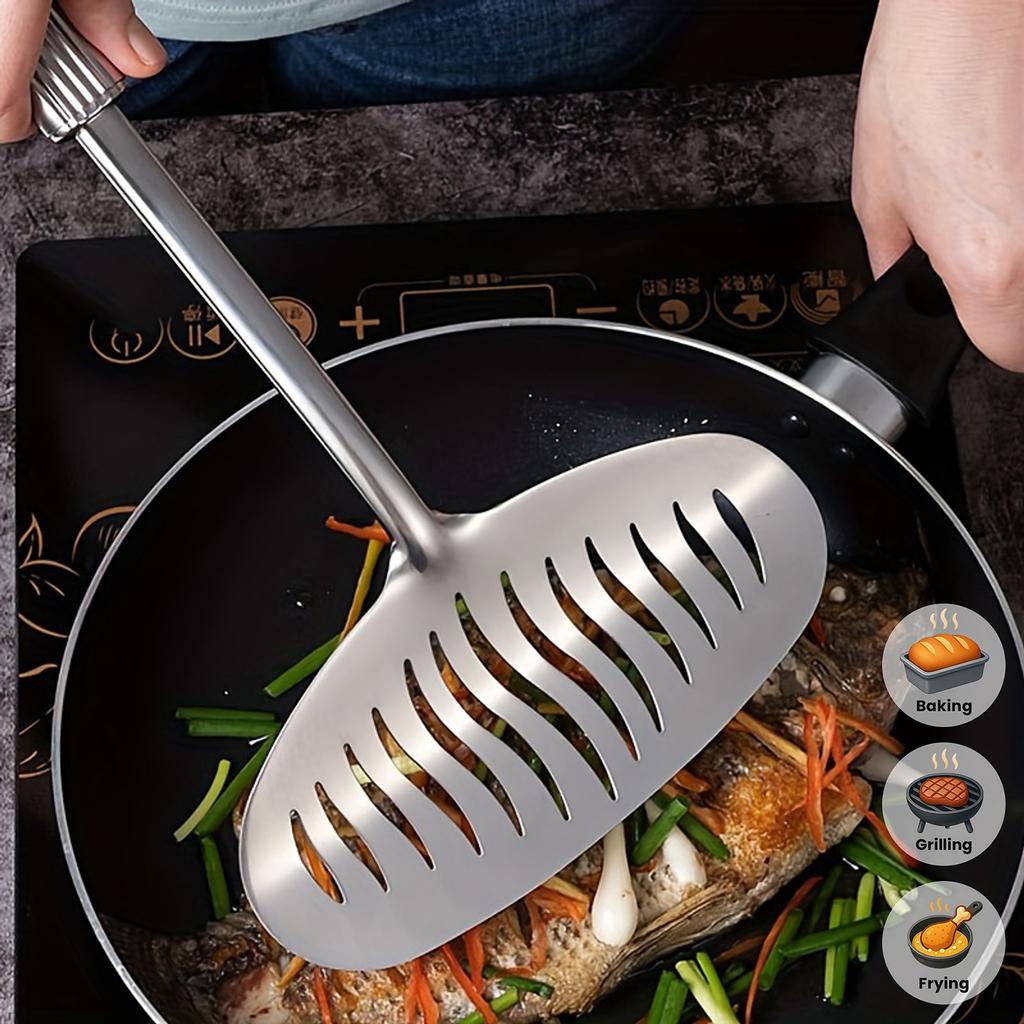 Stainless Steel Fish Spatula Turner For Frying And Grilling Steak
