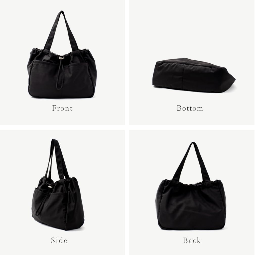 Vita Felice Front Pocket 2 Type Tote Bag for Women [VITAFELICE] Inb-90046z (Quilted Black)