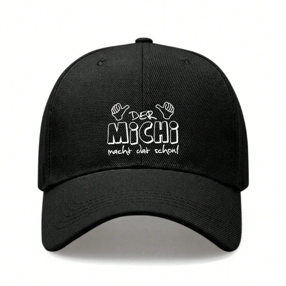 [Michi Baseball Cap] Der Michi Macht Das Schon Print Polyester Adjustable Breathable Casual Outdoor Sports Dad Hat For Men Women Streetwear Gift