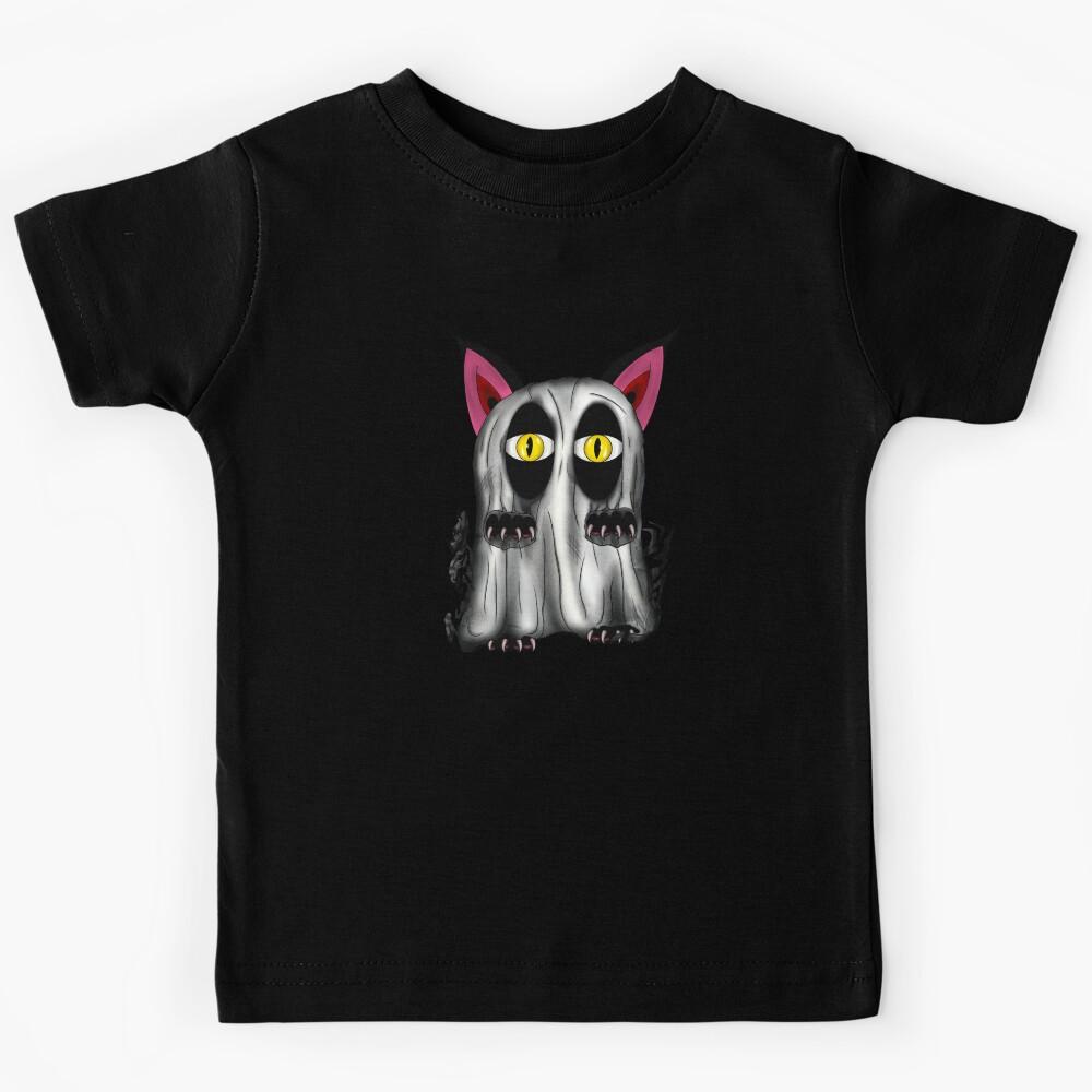Spooky Kawaii Kitty: “Meow-Boo” the Ghost Cat Kids T-Shirt 140