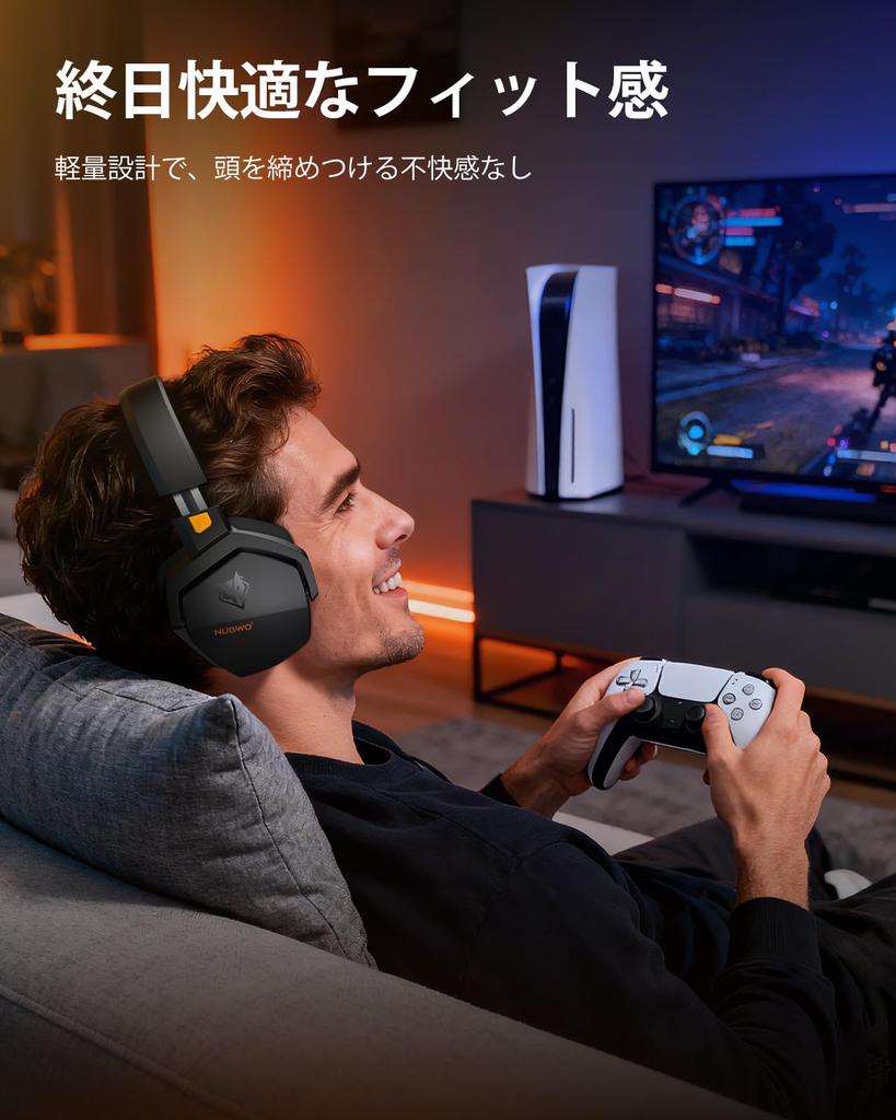 NUBWO Gaming Headset for Connection with Latency 100 Hours Battery Mute Compatible with Dedicated FPS Gaming PS5 3-Way (2.4G USB/Bluetooth 5.3/3.5mm