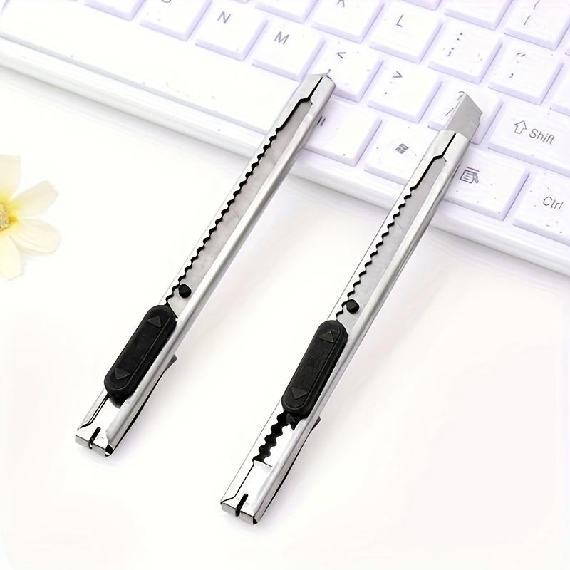 Stainless Steel Lockable Cutting Knife Small Portable Office Supplies Metal Paper Cutting Knife