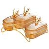 Elegant Iron Art Snack Dish with Compartments: Luxurious Fruit Plate for Home or Hotel