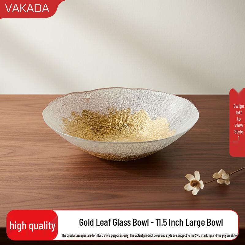 VAKADA Decorative Glass Serving Plates & Bowls