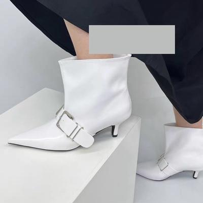 Ankle Boots for Women Pointed Toe Low Heels Designer Shoes Dress Pumps Winter 2025 Luxuey Elegant Mujer Chelsea Botas
