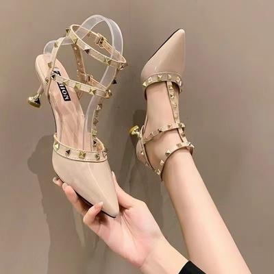 Baotou Fashion Sandals Niche Single Shoes Women's Summer Wear 2025 New Fashion High-end Thin Heel Willow Nail High Heels