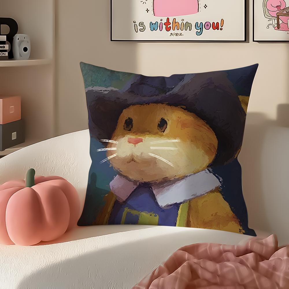 Cartoon Character PParty Animals Cushion Cover Pillowcase Short Plush Invisible zipper Room Sofa Cushion Cover